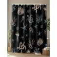 thumbnail image 4 of Shower Curtains Sea Turtle Jellyfish Bath Curtain Coral Starfish Black Waterproof Bathroom Shower Curtain Set with Hooks Decoration 36 x 72 Inches, 4 of 7