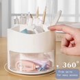 thumbnail image 4 of Portalápices giratorio de 360 grados con cajón, 5 compartimentos, escritorio, soporte para brochas de maquillaje, para tocador, hogar, oficina, escritorio, color blanco, 4 of 5