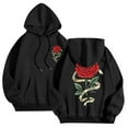 thumbnail image 2 of CONFREE Men's Hoodies Rose Prints Hoodies For Men Graphic Long Sleeve Casual Pullover Hooded Sweatshirts With Pockets, 2 of 8