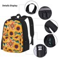 thumbnail image 5 of Naloa Bohemian Sunflower Print Large Capacity Backpack Lunch Bag Pencil Case Combination 3 Piece Set for Student, 5 of 8
