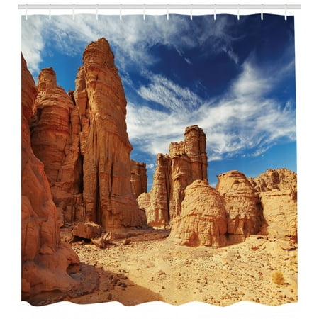 Desert Shower Curtain Bizarre Sandstone Cliffs In Sahara Desert