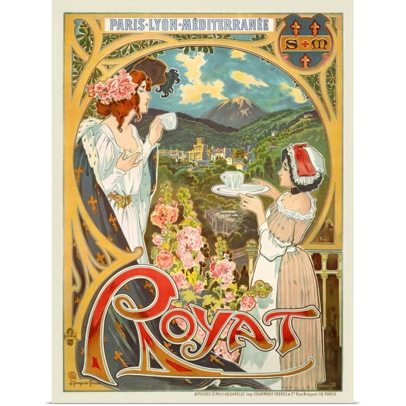 Great BIG Canvas | Rolled Poster Print entitled Vintage Advertising Poster - Royat