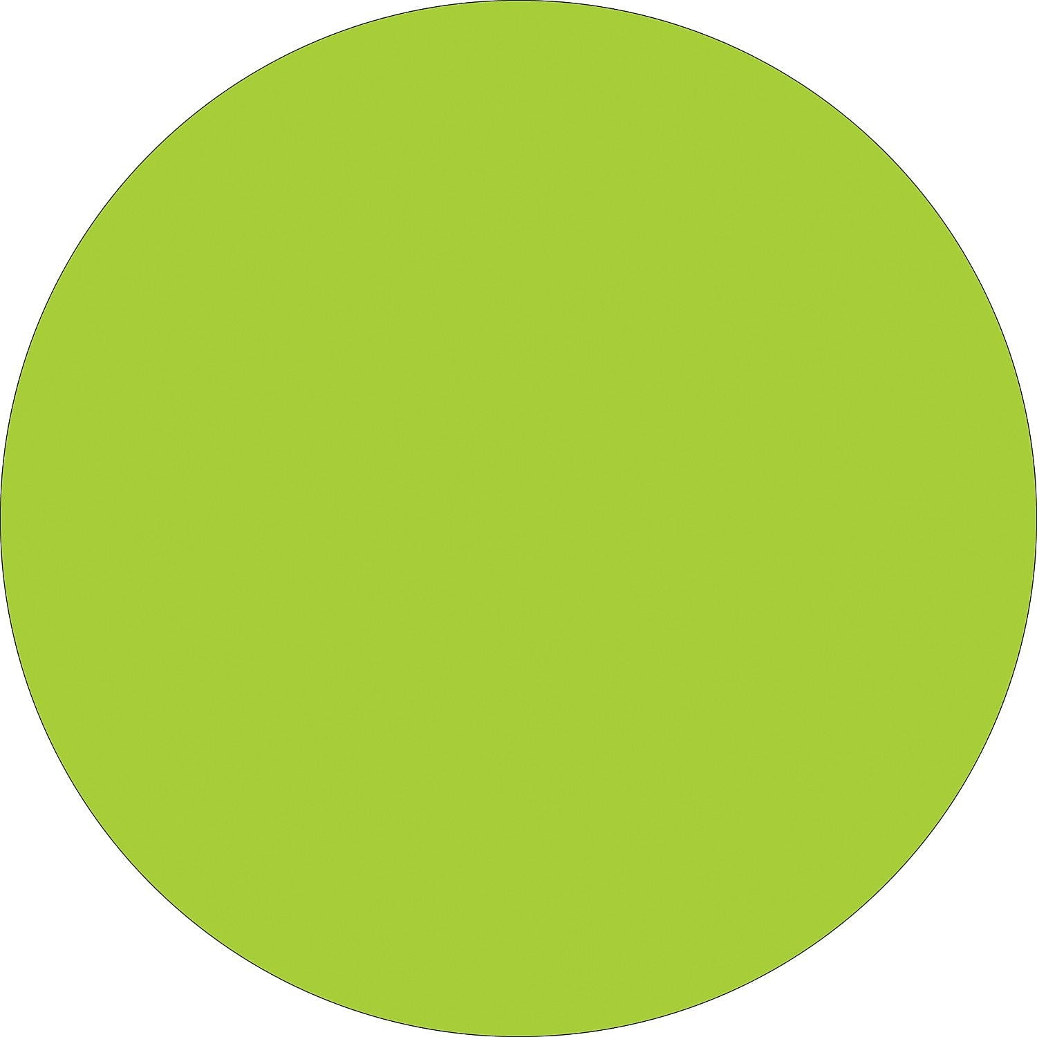 Tape Logic Inventory Circle Labels 1 1/2' Fluorescent Green 500/Roll DL612J
