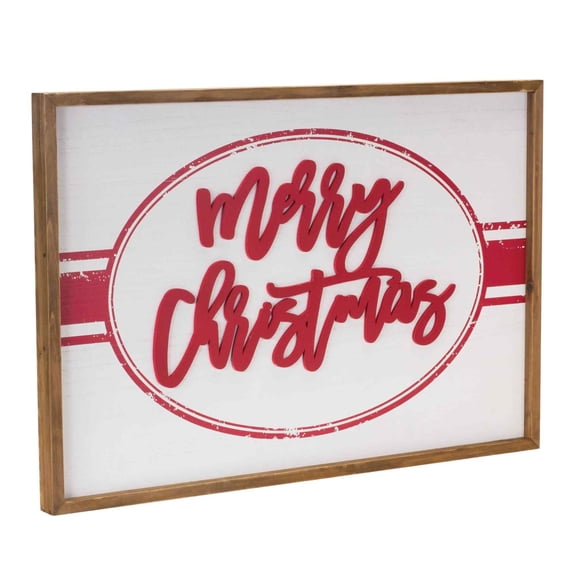 Melrose 27.5" "Merry Christmas" Rectangular Wall Sign