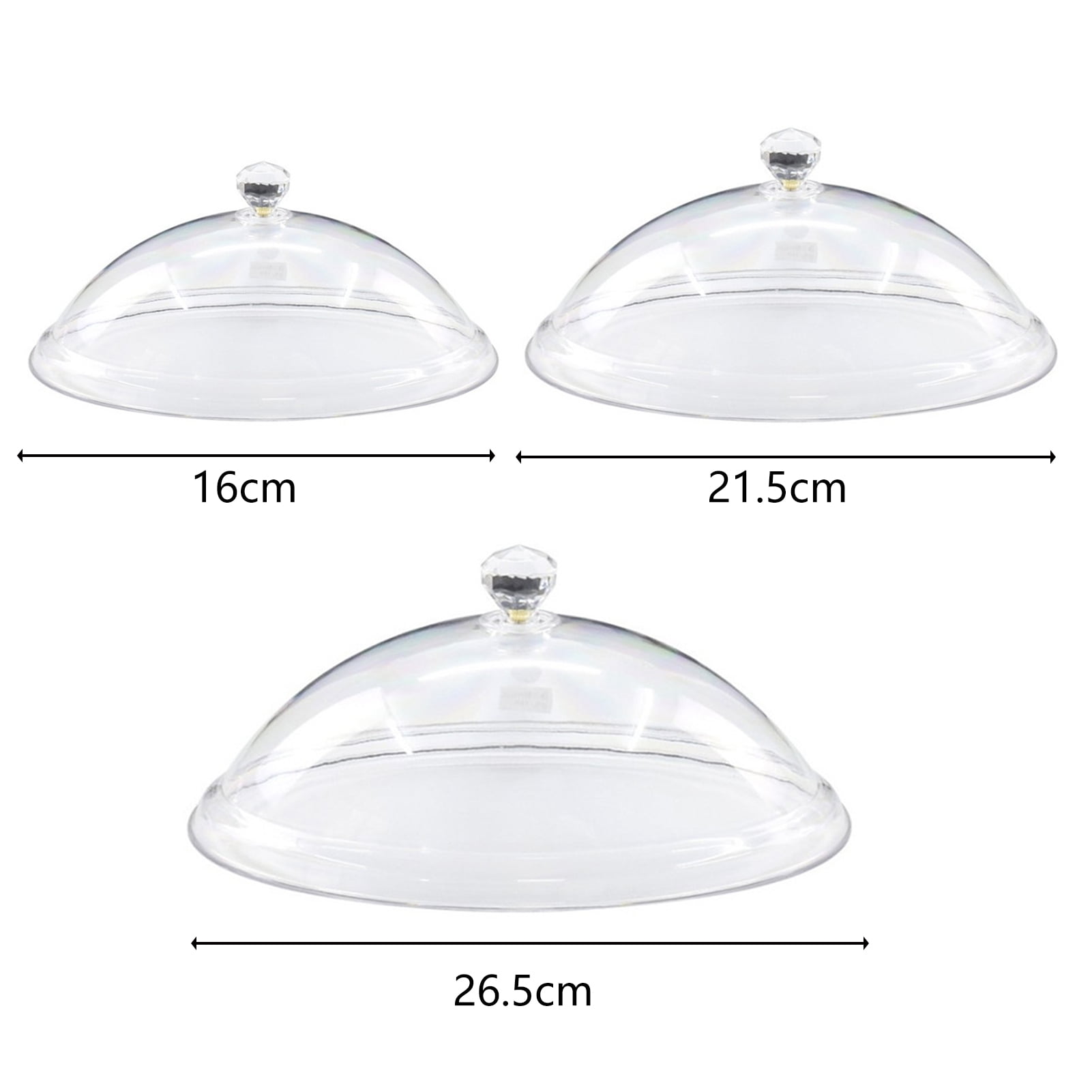 Transparent Food Cover with Crystal Diamond Cloche Dome, Food Anti