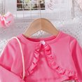 thumbnail image 5 of Esaierr Newborn Baby Girl Dress and Cardigan 2 Piece Girls Floral Print Sleeveless Dress + Solid Color Bow Long Sleeve Jacket Cardigan Set 3-24 Months, 5 of 7