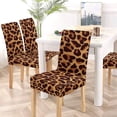 thumbnail image 5 of ZHANZZK Leopard Print Leopard Skin Stretch Chair Cover Protector Seat Slipcover for Dining Room Hotel Wedding Party Set of 6, 5 of 6