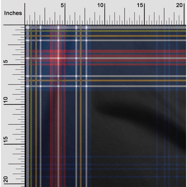 oneOone Polyester Lycra Fabric Tartan Check Print Fabric BTY 56 Inch Wide