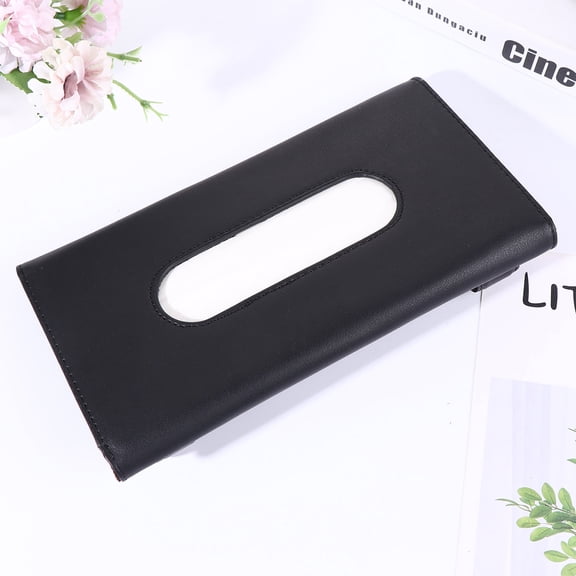 WRITWAA Black Car Visor Tissue Box Holder for Easy Tissue Access in Vehicle Dashboard 9.5 x 5.5 x 2.5 inches