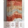 thumbnail image 6 of Abstract Orange Sheer Curtains 63 Inch Long 2 Panels, Gradient Beach Ocean Wave Oil Painting Light Filtering Rod Pocket Curtains, Sheer Voile Drapes for Living Room Bedroom, 52"x63", 6 of 8