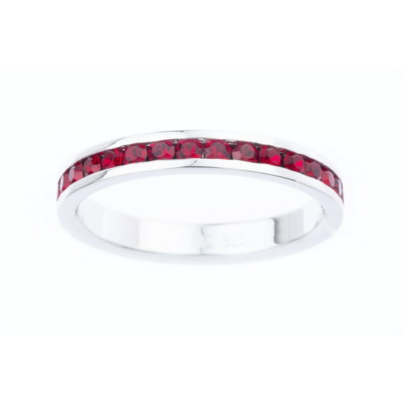 January Swarovski Crystal Birthstone Stackable ring in Sterling Silver