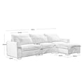 thumbnail image 4 of 122" Corduroy Sectional Sofa,  L Shaped Couch with Storage Footstool & 3 Pillow, Sectional Couch for Living Room Apartment, Brown, 4 of 9