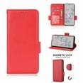 thumbnail image 1 of Wallet Case for Google Pixel 6A, Soft Silicone Lychee Pattern PU Leather Shockproof Flip Cover with Card Slots Holder Magnetic Clasp Lock Drop Resistant Kickstand Phone Case,Red, 1 of 5