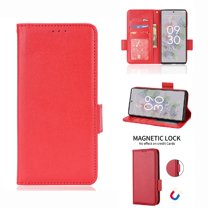 Wallet Case for Google Pixel 6A, Soft Silicone Lychee Pattern PU Leather Shockproof Flip Cover with Card Slots Holder Magnetic Clasp Lock Drop Resistant Kickstand Phone Case,Red