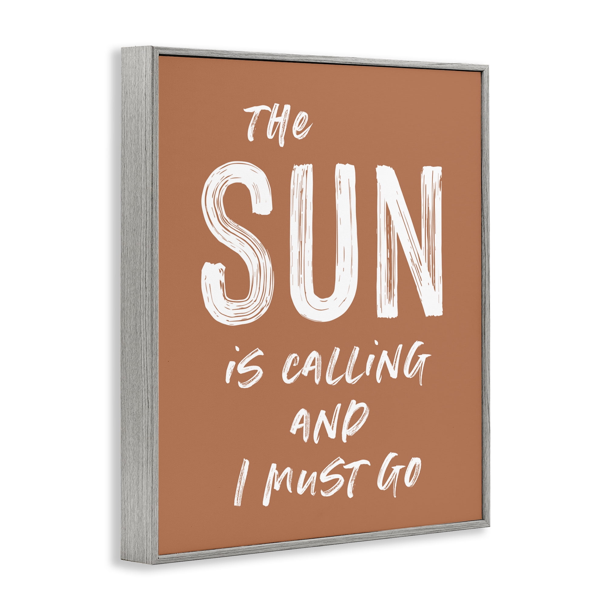 Sun Is Calling Must Go Gray Framed Giclee Art, design by Lettered and Lined