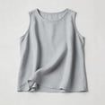 thumbnail image 5 of Tranfacy Girls Round Neck Tank Top Sleeveless Solid Casual Fashion Outer Layering Shirts, 5 of 5