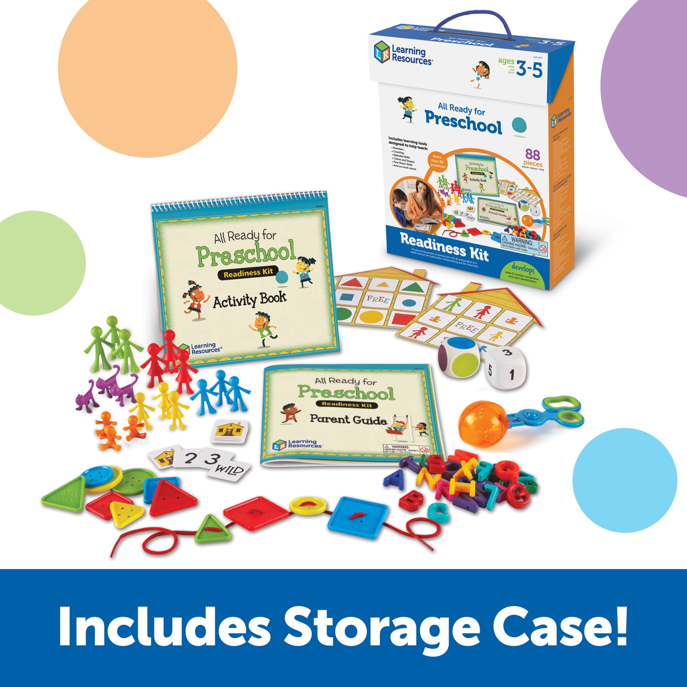 Learning Resources All Ready for Preschool Readiness Kit, Girls and boys,60 Activities Set, Ages 3+
