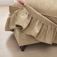 thumbnail image 7 of Mid Century Chenille Sectional Sofa, 2 Seat Couch Loveseat with Flared Arms, Removable Ruffles Pleats Skirts, Deep Seat Sofa for Living Room, Light Coffee, 7 of 7