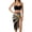 Black, variant on Women's Three-Piece Swimsuit Set with Bikini Top High Waist Bottom and Matching Side Slit Skirt Cover-Up - Medium, Black
