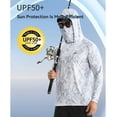 thumbnail image 2 of OwnShow Sunscreen Rash Guard Fishing Shirt for Men Quick-Dry UPF 50 Sun Protection Coat Lure Hooded Mask for Fishing Clothing, 2 of 8