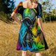 thumbnail image 5 of Vestido de manga corta con estampado de vaca Vestidos largos Vestido de noche de lujo para mujer Vestidos de novia para mujer Vestido, 5 of 7