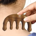 thumbnail image 5 of Peine de madera Natural con dientes anchos para masaje del cuero cabelludo, peine de madera para hombres y mujeres, 5 of 5