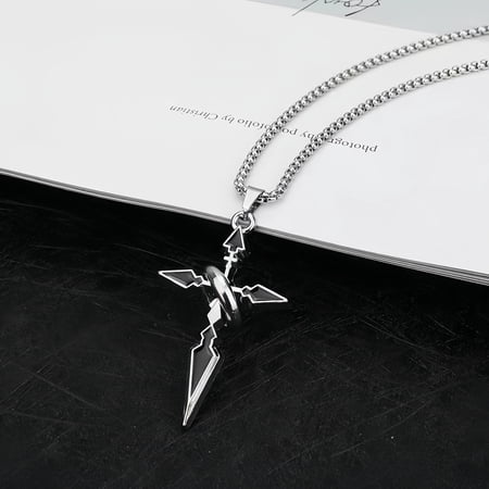 Cross pendant necklace with ring European and American fashion simple necklace for men and women high-end trend men's accessories hip-hop versatile necklace, holiday gift