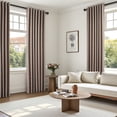 thumbnail image 2 of Jainmy 100% Blackout Flax Linen Curtains for Living Room, Rod Pocket & Back Tabs Light Blocking Thermal Insulated Bedroom Drapes ,52"x84",2 Panels,Darkflax, 2 of 10