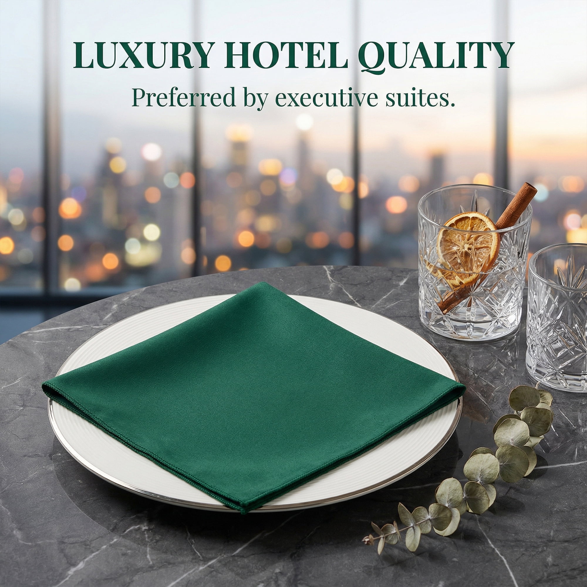 Unique Bargains 12Pcs Reusable Table Dinner Napkins Dark Green 12x12inch