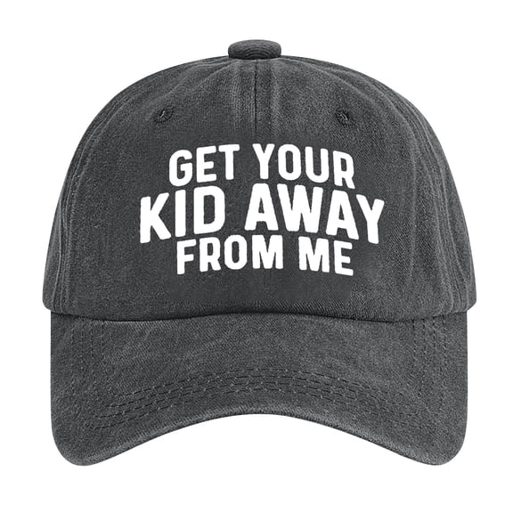 Get Your Kid Away from Me Trucker Hat Funny Denim Baseball Caps for Men & Women Black M
