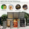 thumbnail image 5 of Outdoor Storage Box, Garbage Bin Shed Stores 3 Trash Cans with Pneumatic Support Rod, with Lockable Doors & Waterproof Lid Chain, for Patio,Garden,Backyard,Grey, Light Gray Deck Box,Deck Box Outdoor, 5 of 27
