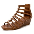 thumbnail image 2 of Sandalias romanas huecas Vintage para mujer, Sandalias cómodas de moda con Tacón de Cuña y punta redonda y punta abierta, de verano, 2 of 4