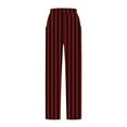 thumbnail image 5 of Jjayotai Women's Striped Print Baggy Pants, High Waist Wide Leg Loose Fit Trousers with Pockets Red XL, 5 of 5