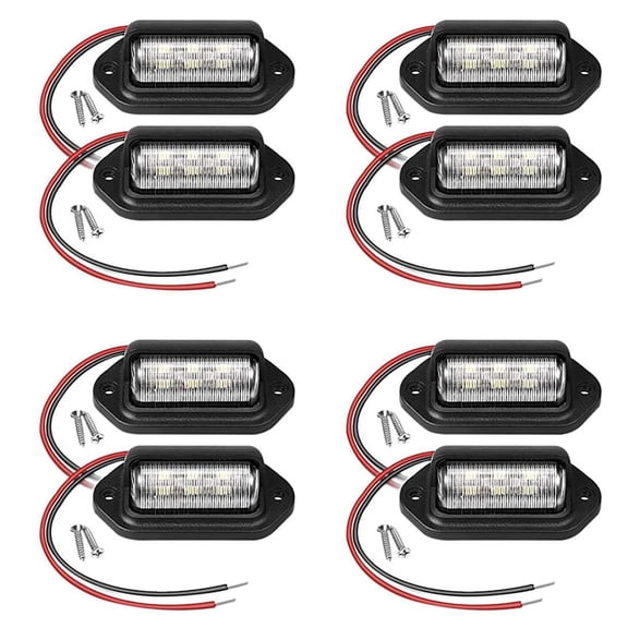 8Pcs 12V LED Number License Plate Light for Car Boats Automotive Aircraft RV Truck Trailer Exterior Lamps