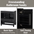 thumbnail image 6 of Christopher Knight Home 30" Bathroom Vanity with Ceramic Sink, Multifunctional Storage, Soft Close Door, Black, 6 of 13