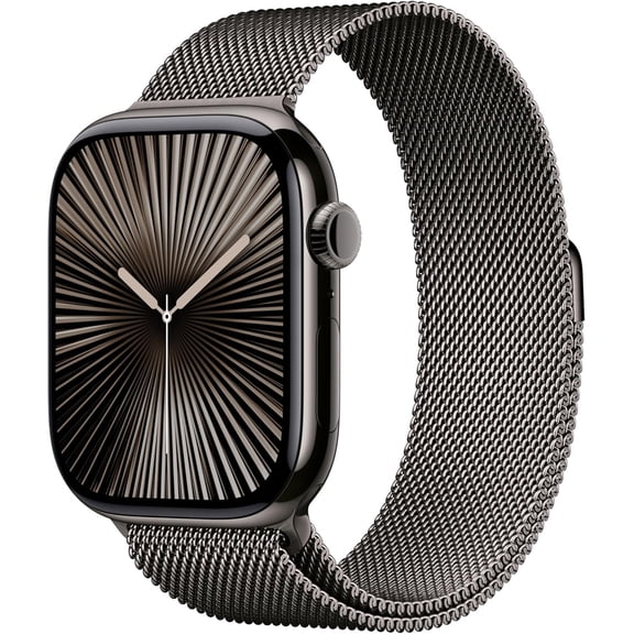 Restored Apple Watch Series 10 GPS + Cellular 46mm Slate Titanium Case with Black Sport Band - M/L (Refurbished)