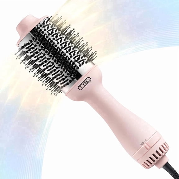 TYMO 4-in-1 Hair Dryer Brush, Blow Dryer & Volumizer with Oval Titanium Barrel, Pink