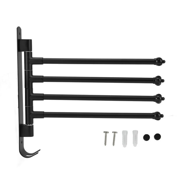 Soporte Giratorio para Colgador de toallas Sincero acero inoxidable negro 4 brazos móvil