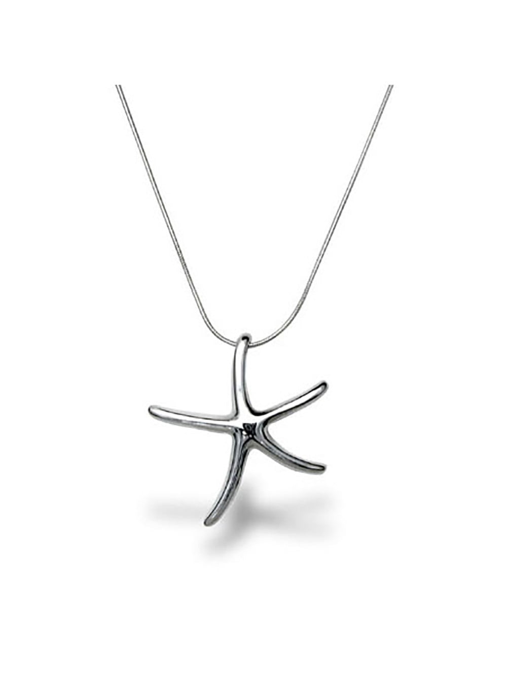 Sterling Silver Starfish Pendant Necklace 18 