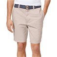 thumbnail image 1 of Shorts chinos informales con cinturón y frente plano para hombre de Club Room, Beige, 32 Club Room  chino, 1 of 1