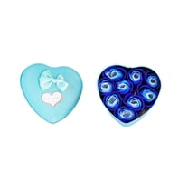 Taotanxi Valentine'S Day Gift 9Pcs, Soap Flower Bath Rose ,Decorative Rose Shaped Flower Scented Bath ,Set With Vegetable Gifts For Her Women Girls Mom Blue