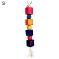 thumbnail image 2 of SPRING PARK Wooden Knots Block Parrot Toys with Bells, Bird Chewing Cotton Rope Toy for Medium and Large Parrots,Cockatoo,African Grey,Macaws, 2 of 7