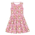 thumbnail image 4 of WhouRiu Girls Casual Cartoon Graphic Dresses Sleeveless Crew Neck A Line Dress Kids Summer Comfortable Cute Everyday Sundress,4-5 Years, 4 of 5