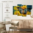 thumbnail image 4 of Elephant Stock Flower And Butterfly Wall Art - Horizontal Multi Panel Canvas - Living Room Wall Decor - Animal Multi Panel - Yellow And Blue Decor By Darrell Gulin - 24" x 14", 4 of 4