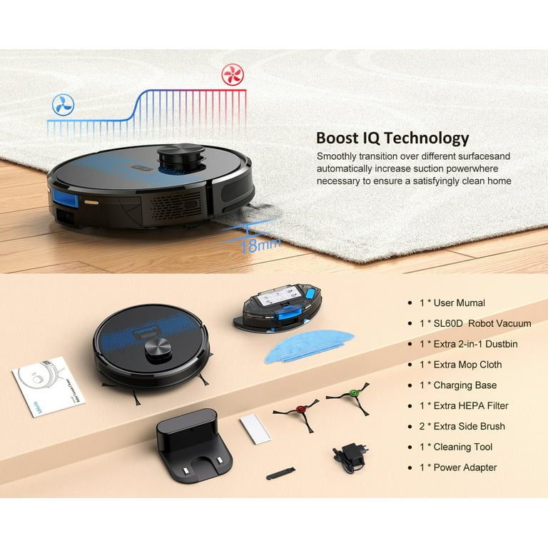 Lindhaus Robby Robot Vacuum Cleaner with Reactive AI and Intelligent  Mopping