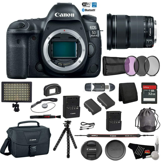 Canon EOS 5D Mark IV Full Frame DSLR Camera Body Bundle +Canon EF 24-105mm f/3.5