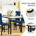 thumbnail image 6 of LTTROMAT Dining Table Set for 4 with Faux Marble Table, Small Kitchen Table and Chairs Set with 4 Velvet Upholstered Chairs, White & Blue, 6 of 13