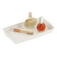 thumbnail image 3 of Bandeja organizadora de almacenamiento de plástico con diseño en M para tocador de baño, 3 of 8