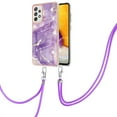 thumbnail image 1 of Alytech Galaxy A72 5G Case, Galaxy A72 4G Case, Soft TPU Rubber Stylish Marble Shockproof Anti-scratch Slim Lightweight Back Cover with Lanyard for Samsung Galaxy A72 5G/ Galaxy A72 4G, Purple, 1 of 4