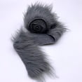 thumbnail image 4 of Shaggy Mohair Faux Fur Fabric Strips Ribbon, Pre Cut Roll, 6" Wide by 60" Long - Charcoal, 4 of 4